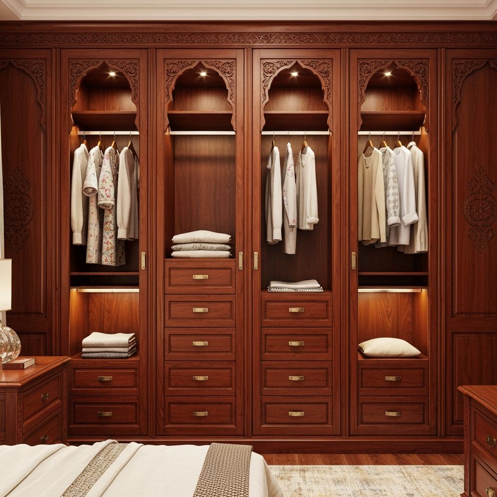 Stylish floor-to-ceiling bedroom wardrobe